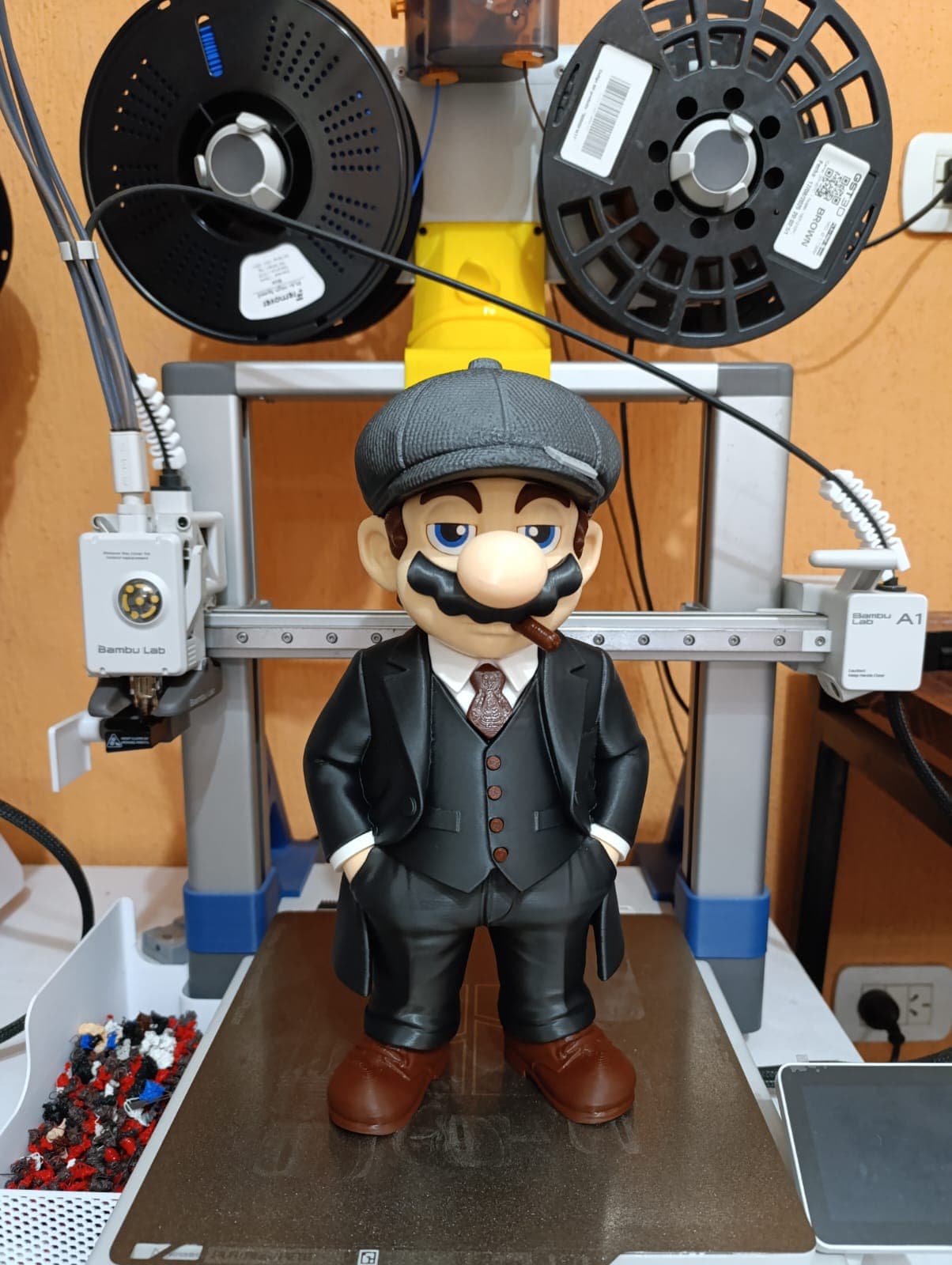 Detalle de Mario Shelby impreso en 3D