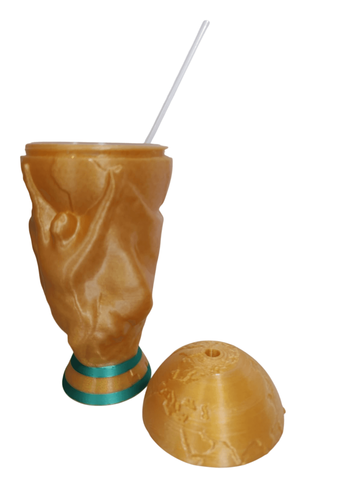 Detalle de Vaso Milkshake Copa del Mundo impreso en 3D